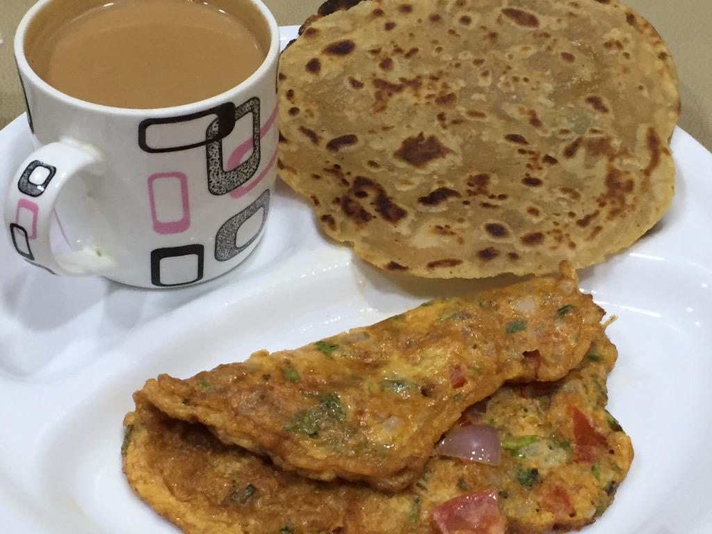 Homemade Paratha omelete & Cup of Chai